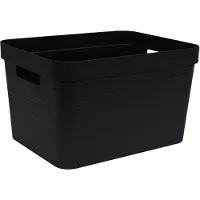 Eda Plastiques Decor Stone opbergdoos 6 L - Zwart - 29,2 x 18,8 x 13,2 cm - EDA PLASTIC
