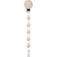 Nattou SILICONE Fopspeenketting - 21 cm - Klei/Wit