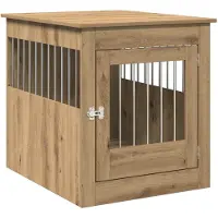 vidaXL Hondenbench 64,5x80x71 cm bewerkt hout artisanaal eikenkleur