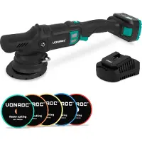 Vonroc PRO Excentrische Polijstmachine 20V – Ø 125mm | Incl. 4.0Ah Accu, snellader en 5 polijstschijven