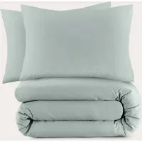 NOUS basis dekbedovertrek lits-jumeaux - lichtgroen (240x220 cm)