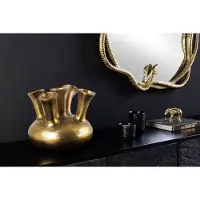 Invicta Handgemaakte vaas KIYA 25cm goud met vijf openingen bloemenvaas - 44862