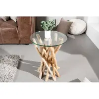 Invicta Design Bijzettafel DRIFTWOOD 40cm Teak Ronde salontafel - 19807-1