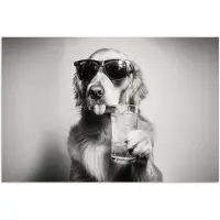 PosterMonkey Poster 180x120 cm - Golden retriever - Hond - Zonnebril - Gkas - Posters - Kamer decoratie - Wanddecoratie woonkamer - Muurdecoratie slaapkamer XXL