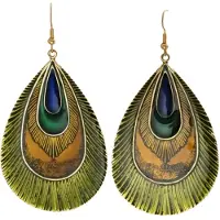 Charme Bijoux Zilver -oorbellen -Pauw -metaal- 8.5 cm-