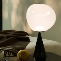 Tom Dixon Design tafellamp Melt Cone Fat, dimbaar, zwart, Woon-/ Eetkamer, metaal, Design, tafellamp