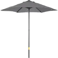 Merax Parasol Ø196 cm – Donkergrijs – Zeshoekig Model met Kantelfunctie – Aluminium Frame – Windbestendig