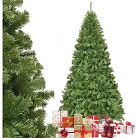 Costway Kunstkerstboom, 180 cm/225 cm, dennenboom met metalen standaard, kerstboom 928/1346 twijgen, pvc-naalden, kunstboom, Kerstmis, klapsysteem, groen (225 cm)