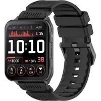 Strap-it Siliconen bandje met gespsluiting - geschikt voor de Garmin Venu X1 (zwart)