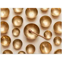 PosterMonkey Poster 120x90 cm - Symmetrisch - Goud - Brons - Balans - Posters - Kamer decoratie - Wanddecoratie woonkamer - Muurdecoratie slaapkamer