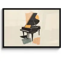PosterMonkey Poster in lijst - Fotolijst 90x60 cm - Posters - Vleugel - Zwart - Abstract - Illustratie - Posterlijst zwart - Decoratie - Wanddecoratie woonkamer - Muurdecoratie slaapkamer