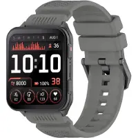 Strap-it Siliconen bandje met gespsluiting - geschikt voor de Garmin Venu X1 (grijs)