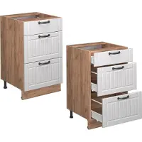 Vicco Fame-Line Keukenonderkast – 50 cm, WB Marmer Wit Landhuis