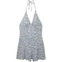 Pull&Bear Jumpsuit blauw / wit