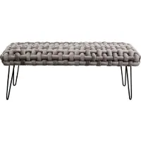 Kare design Bank Weave fluweel grijs