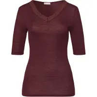 Hanro Onderhemd ' Woolen Lace ' bruin