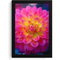 PosterMonkey Poster in lijst - Fotolijst 20x30 cm - Posters - Roze - Dahlia - Kleurrijk - Posterlijst zwart - Decoratie - Wanddecoratie woonkamer - Muurdecoratie slaapkamer