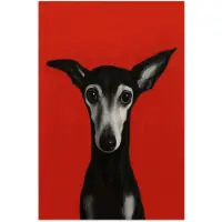 PosterMonkey Poster 20x30 cm - Windhond - Minimalistisch - Rood - Posters - Kamer decoratie - Wanddecoratie woonkamer - Muurdecoratie slaapkamer