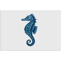 PosterMonkey Poster 90x60 cm - Zeepaardje - Staart - Blauw - Posters - Kamer decoratie - Wanddecoratie woonkamer - Muurdecoratie slaapkamer