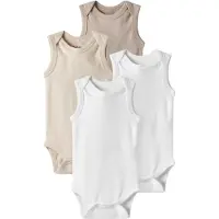 TWO SOON Rompertje/body beige / wit