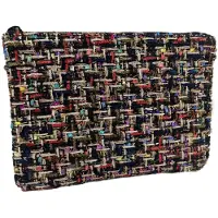 Attrezzo Toilettas - Make up tasje - Beautycase - Reistas - Gebreide blokken - Zwart, Rood, Geel, Paars