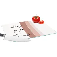 KitchenYeah Glazen Snijplank - 39x28 - Regenboog - Always go for the rainbow - Quotes - Tekst - Snijplanken Glas