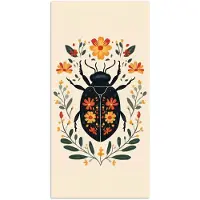 PosterMonkey Poster 80x160 cm - Bloemen - Oranje - Planten - Sierlijk - Posters - Kamer decoratie - Wanddecoratie woonkamer - Muurdecoratie slaapkamer