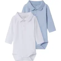 TWO SOON Rompertje/body blauw / wit