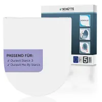 Schutte WC-Bril 82815 PRO 8 - D-vorm - Valrem - Afneembaar - Geschikt voor Duravit STARCK 3, Duravit ME BY STARCK - Belastbaar tot 250 kg