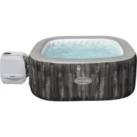 Bestway 60093 Lay-Z-Spa Majorca HydroJet PRO opblaasbare spa - 795 L - 6 zitplaatsen - houtgrijs