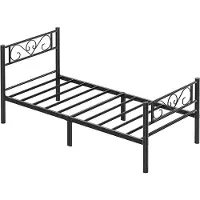 Vasagle Metalen bedframe met opbergruimte onder het bed, Zwart / 90 x 200 cm