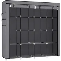 Songmics Stoffen kast met 4 hangvakken en 4 zijvakken, Grijs