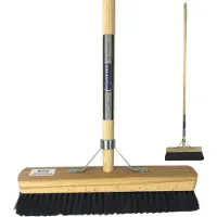 Synx Tools Zaalveger 40cm Zaalbezem | Paardenhaar | Binnenbezem met steel 150cm