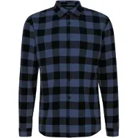 QS Overhemd blauw / zwart