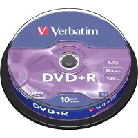Verbatim DVD+R discs op spindel - 16-speed - 4,7 GB / 10 stuks