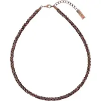 Behave – Ketting – Antiek Koperkleurig – Wijnrood – bordeauxrode Kristallen – Nikkelvrij