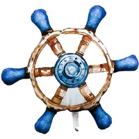 Gaby Ship Helm Pillow Blauw
