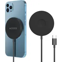 Accezz Wireless Charger USB-C - MagSafe Draadloze Oplader - 1 meter - Zwart