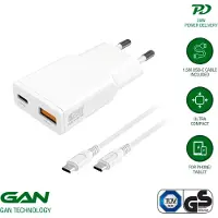 4smarts USB-oplader 20 W USB-A, USB-C SuperCharge, USB PD Wit Binnen GaN, USB Power Delivery (USB-PD)