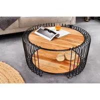 Invicta Industriële salontafel TRUE ELEMENTS 70 cm massief hout van natuurlijk acaciahout - 45736