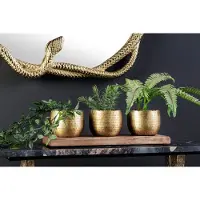 Invicta Set van 3 kommen ORIENT 45cm goud met dienblad massief mangohouten decoratie handgemaakt - 44895