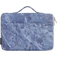Canvas Artisan Laptophoes 15.6 Inch HV - Laptop Sleeve met Handvat - Blauw Marmer