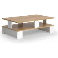 Vicco Belina Salontafel – 80 x 50 cm met twee niveaus Eik goud/wit