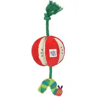 Carle, Eric pluche rupsje nooit genoeg appel met flostouw - 38 cm