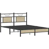 vidaXL Bedframe zonder matras hout sonoma eikenkleurig 140x190 cm
