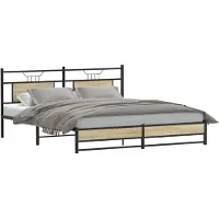 vidaXL Bedframe zonder matras metaal sonoma eikenkleurig 180x200 cm