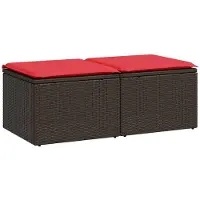 vidaXL 2-delige Loungeset met kussens poly rattan acacia bruin