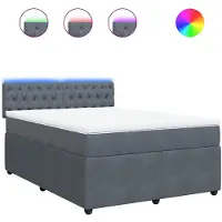 vidaXL Boxspring met matras fluweel donkergrijs 160x200 cm