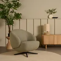 Woonexpress Fauteuil Chance - Textiel / Metaal - Groen - 85 x 79 x 88 cm (BxHxD)