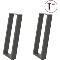 vidaXL Console tafelpoten 2st U-vormig 28x(72-73)cm staal antraciet